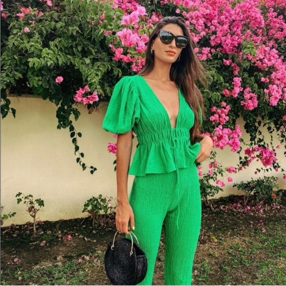 Zara Green Textured Women's Top - Picture 2 of 9